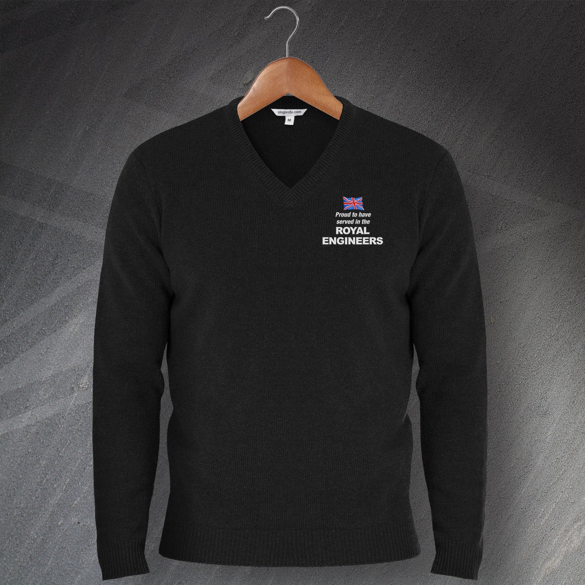 Royal Engineers Embroidered V-Neck Jumper