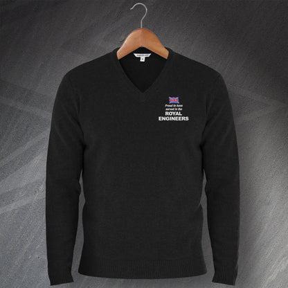 Royal Engineers Embroidered V-Neck Jumper