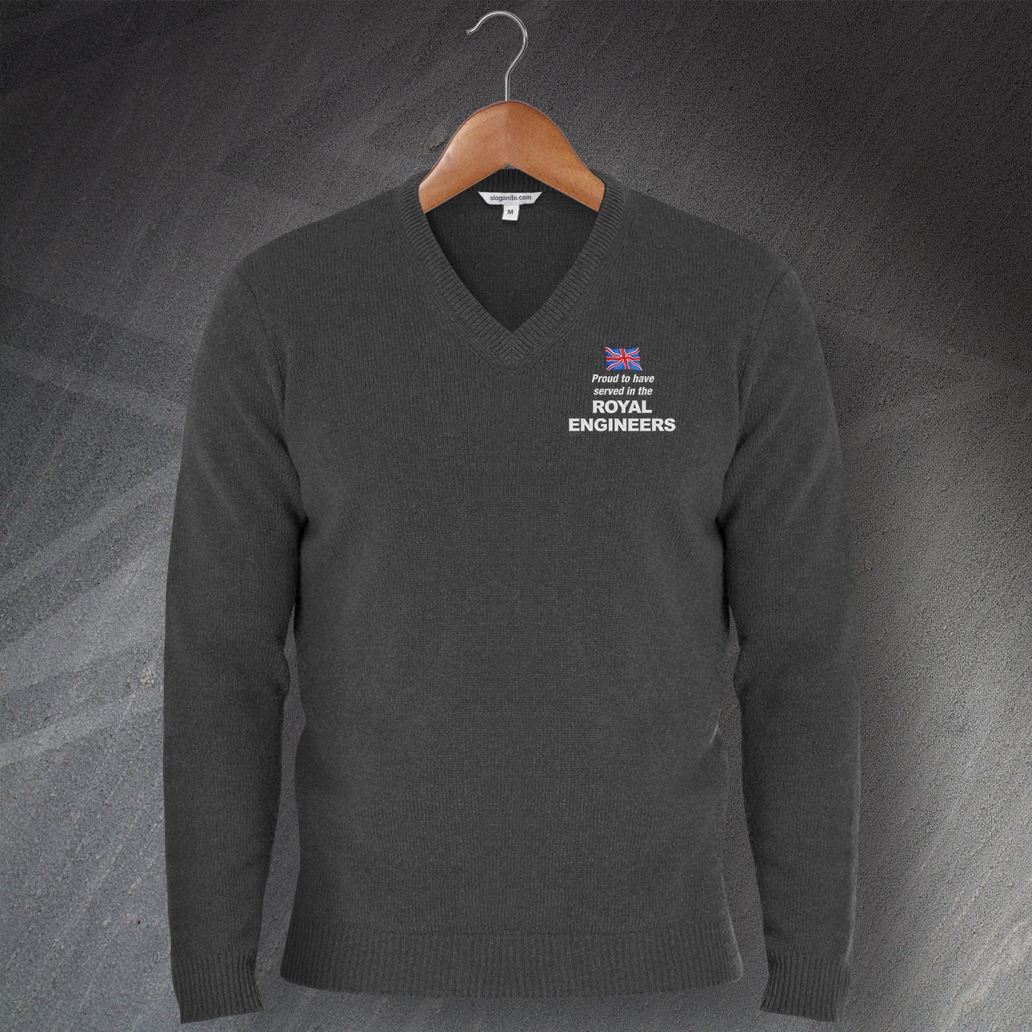 Royal Engineers Embroidered V-Neck Jumper