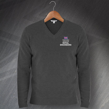 Royal Engineers Embroidered V-Neck Jumper