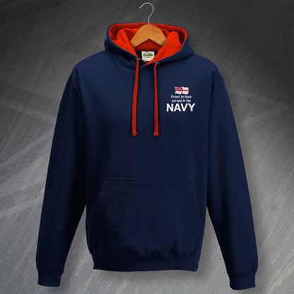 Navy Contrast Hoodie