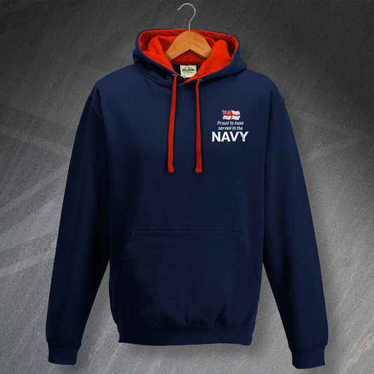 Navy Contrast Hoodie