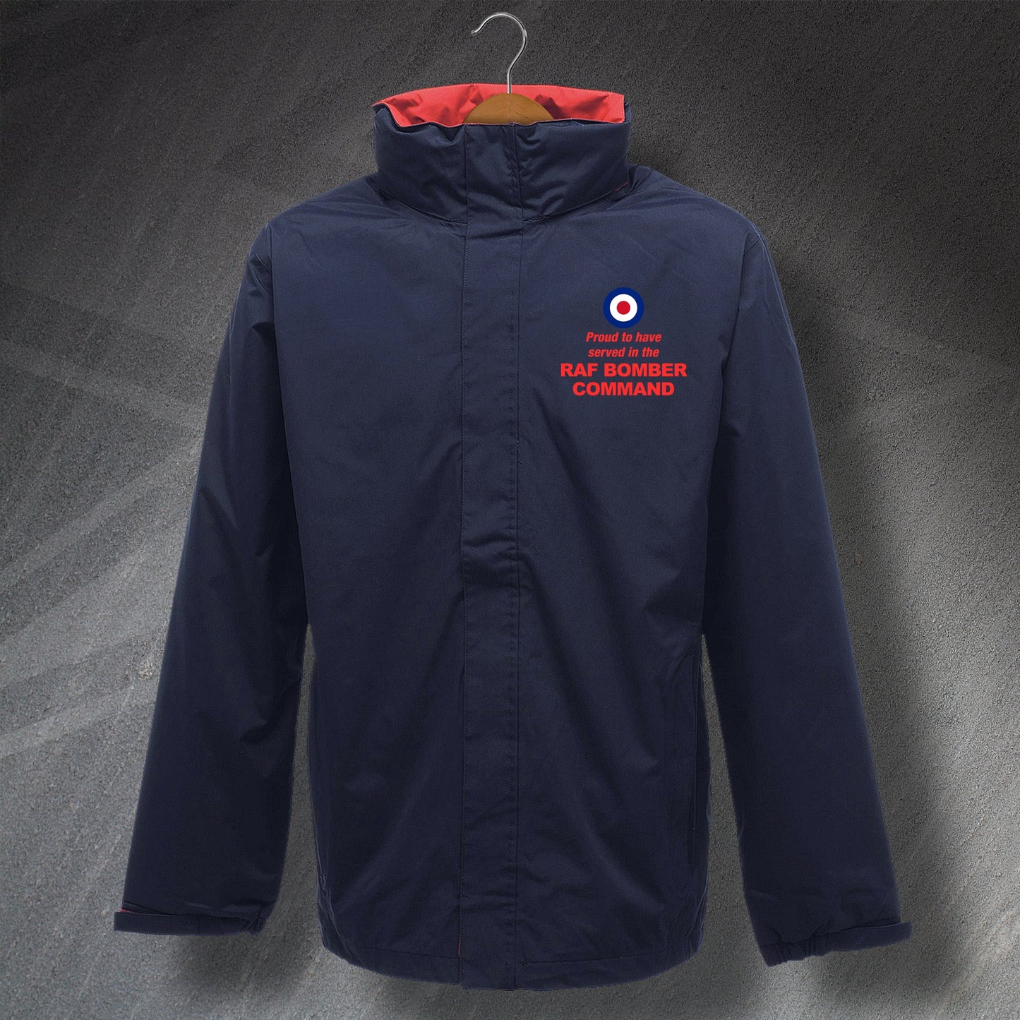 Proud to Have Served In The RAF Bomber Command Embroidered Waterproof Jacket
