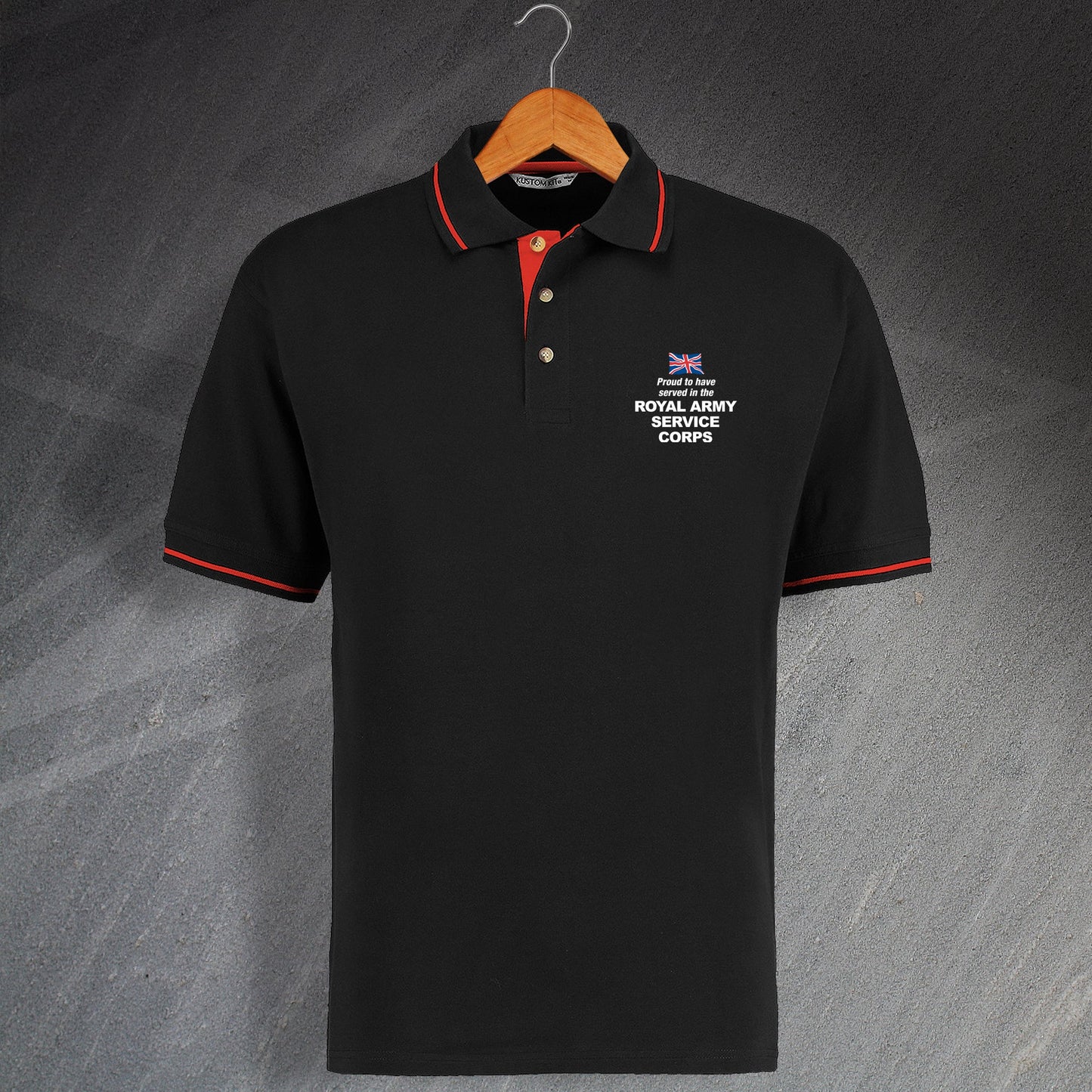 Proud to Have Served In The Royal Army Service Corps Embroidered Contrast Polo Shirt