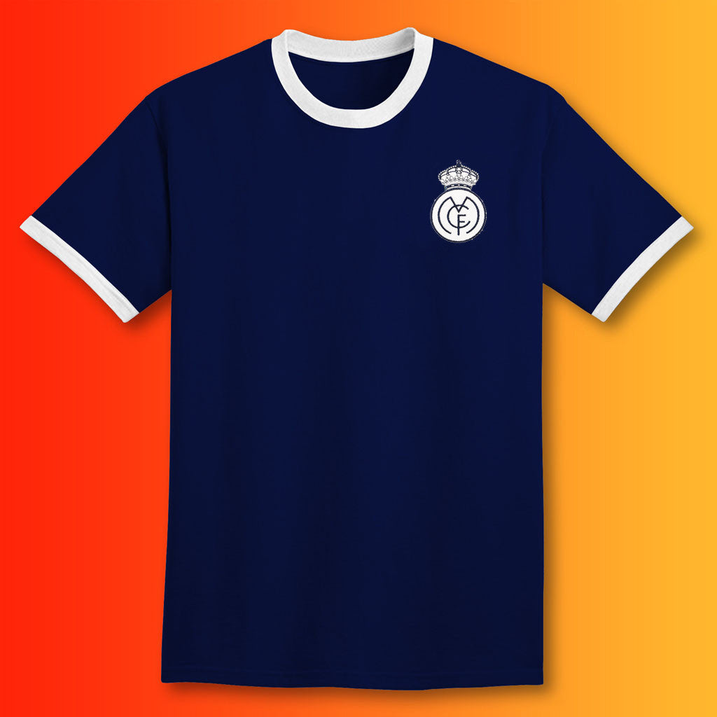 Retro Real Shirt with Embroidered Badge Navy