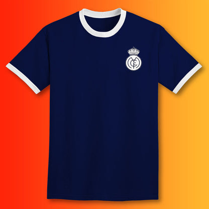 Retro Real Shirt with Embroidered Badge Navy