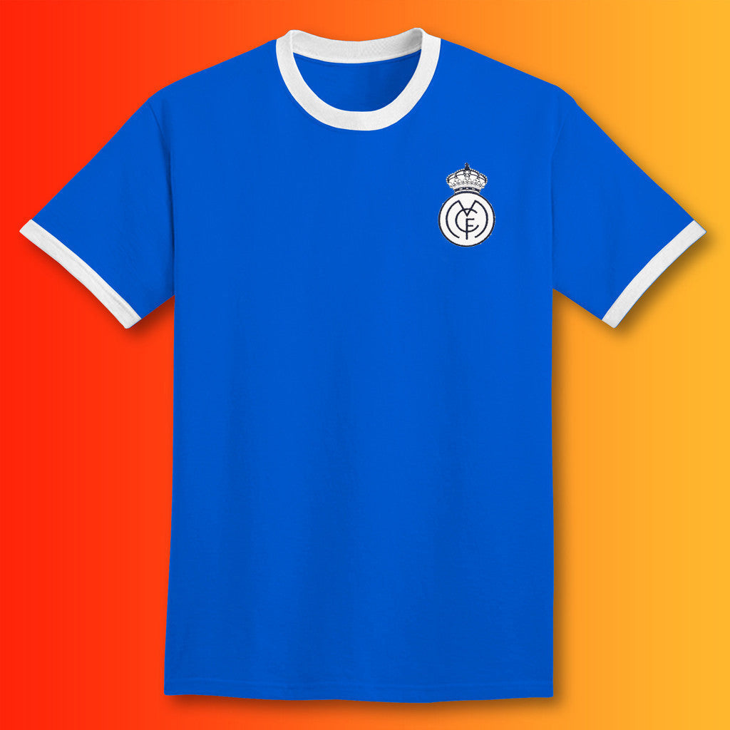 Retro Real Shirt with Embroidered Badge Royal Blue