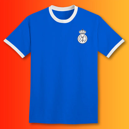 Retro Real Shirt with Embroidered Badge Royal Blue
