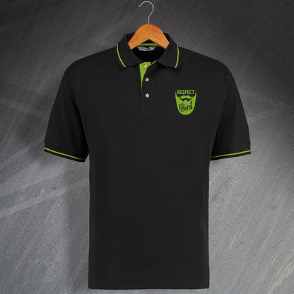 Respect The Beard Embroidered Contrast Polo Shirt