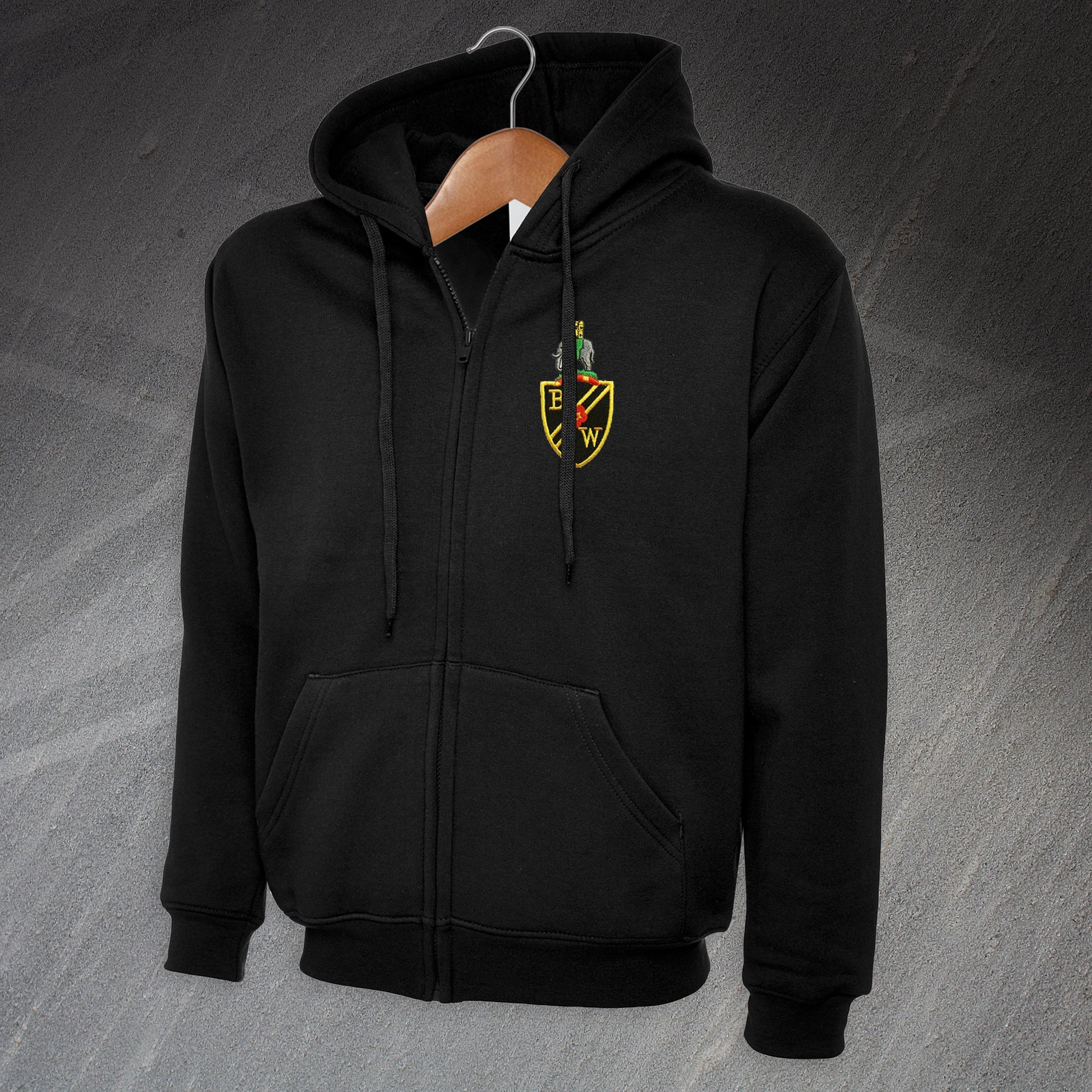 Retro Bolton 1971 Embroidered Full Zip Hoodie