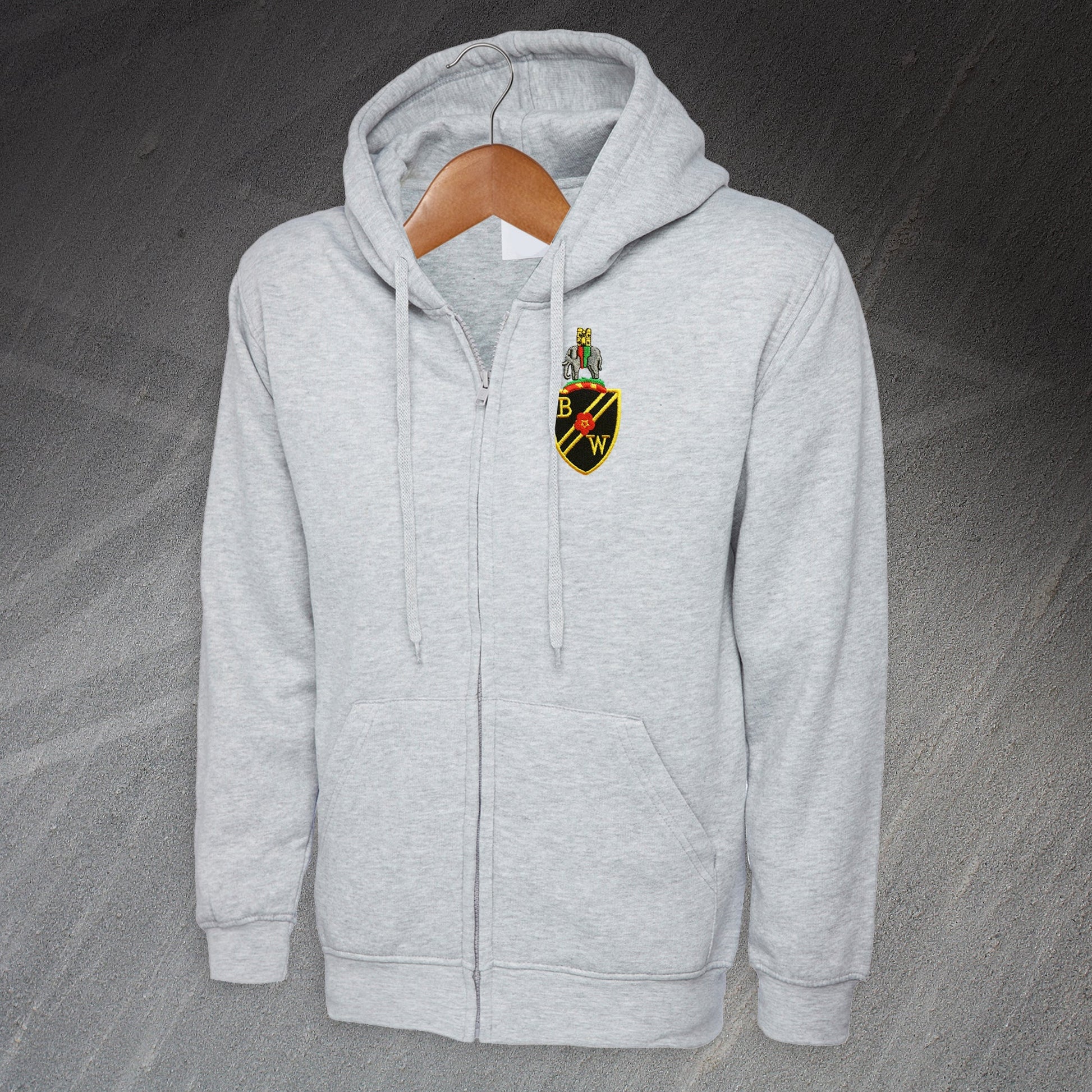  Retro Bolton 1971 Embroidered Full Zip Hoodie