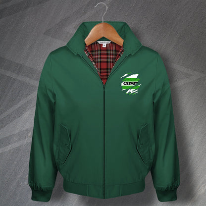 Retro Celtic 1985 Torn Effect Embroidered Harrington Jacket