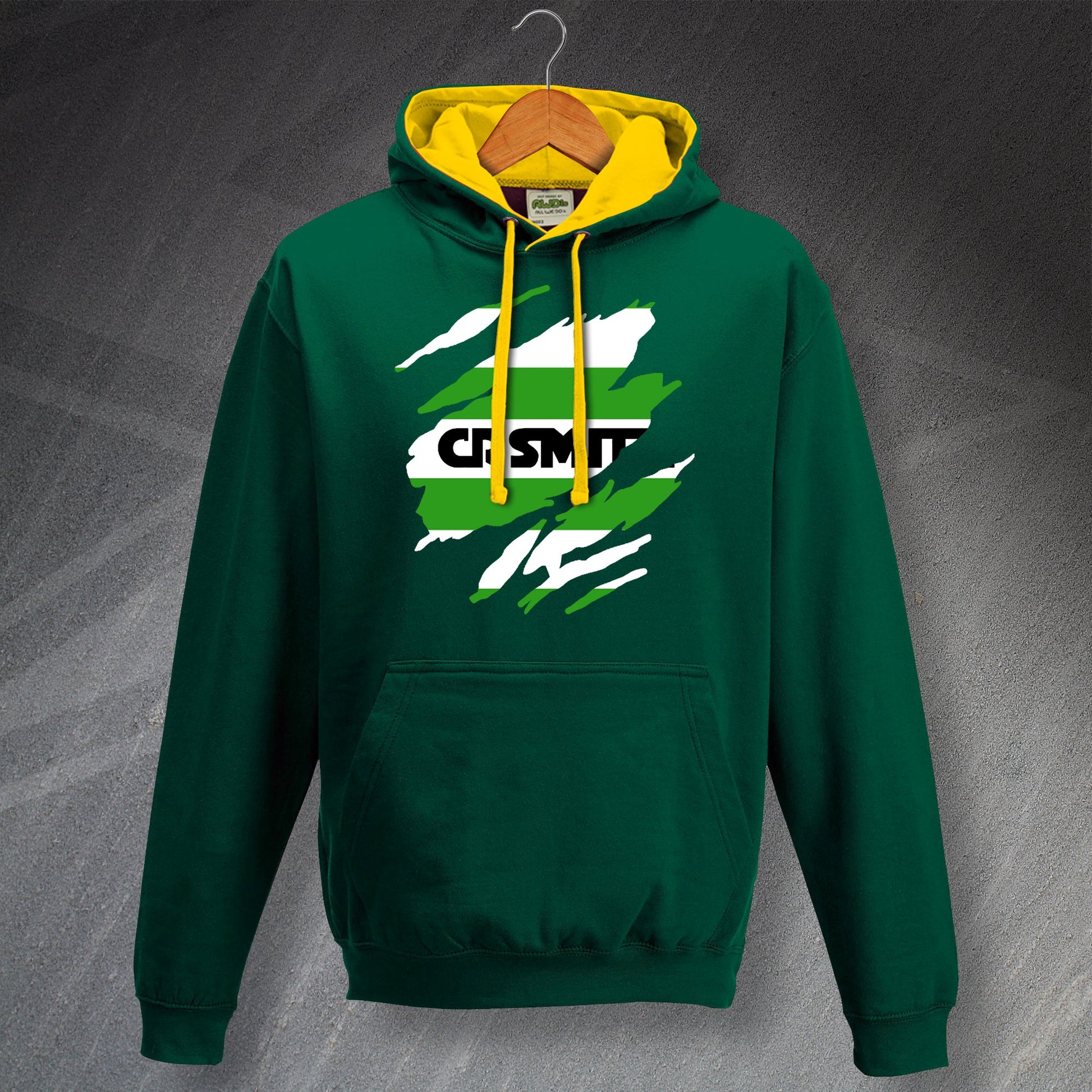 Retro Celtic 1985 Torn Effect Contrast Hoodie