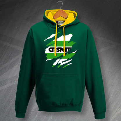 Retro Celtic 1985 Torn Effect Contrast Hoodie
