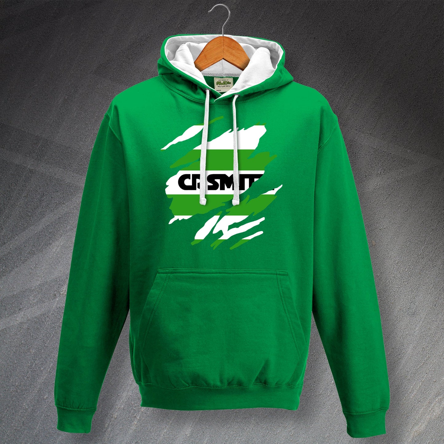 Retro Celtic 1985 Torn Effect Contrast Hoodie