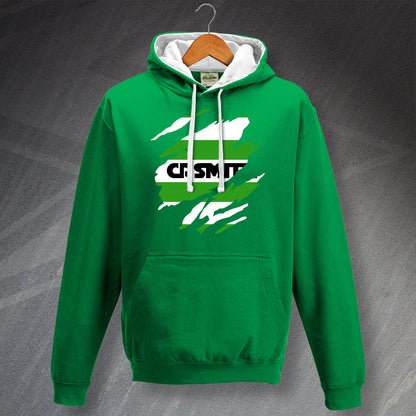Retro Celtic 1985 Torn Effect Contrast Hoodie