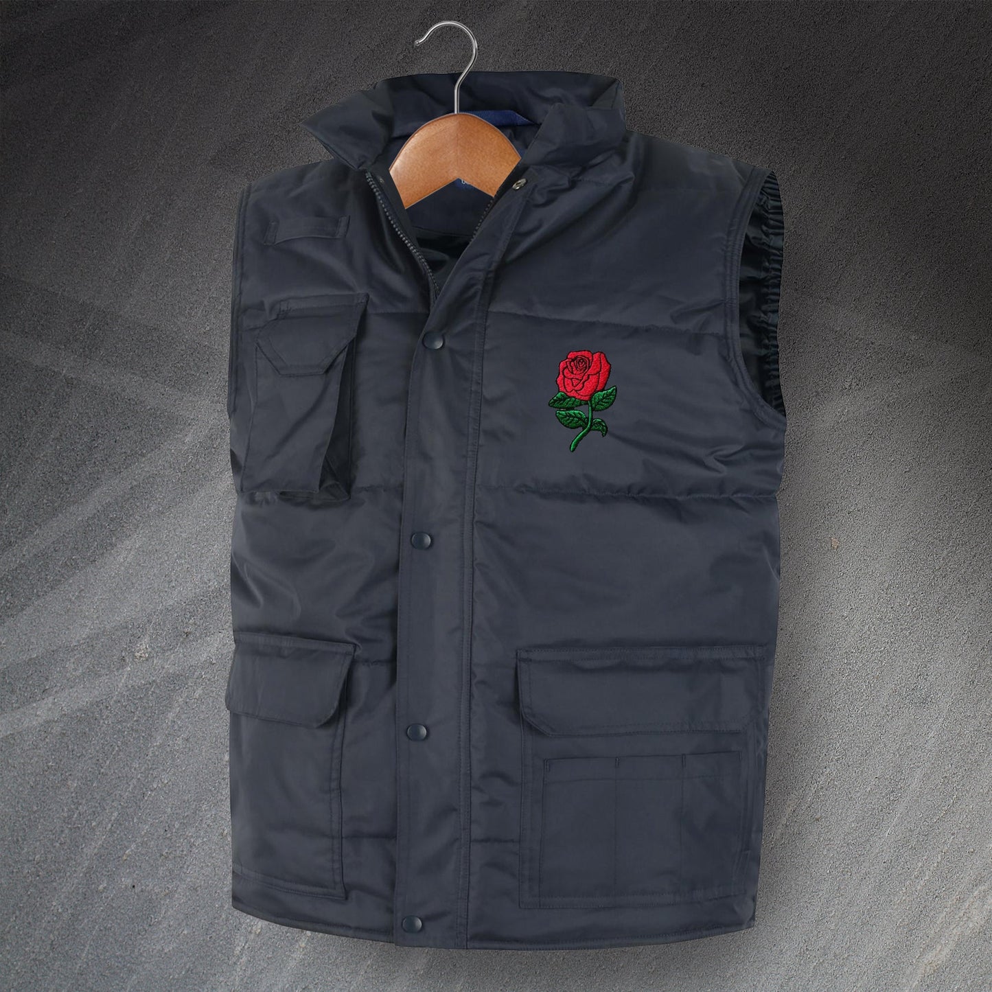 Retro England Rugby Embroidered Super Pro Bodywarmer