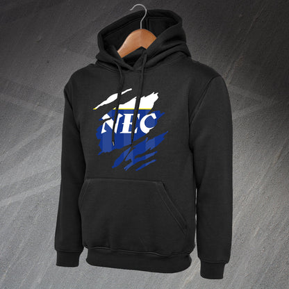 Retro Everton 1985 Torn Effect Hoodie