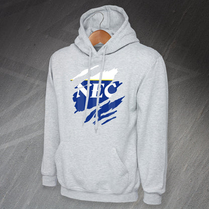 Retro Everton 1985 Torn Effect Hoodie