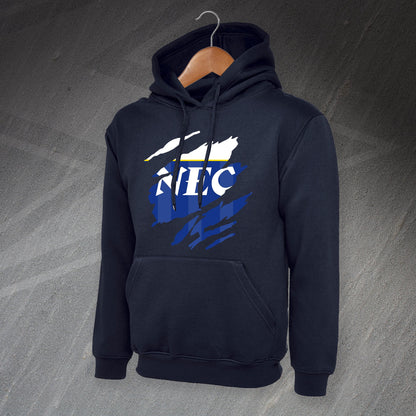 Retro Everton 1985 Torn Effect Hoodie