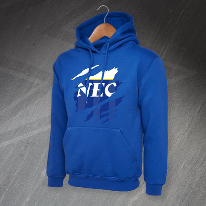 Retro Everton 1985 Torn Effect Hoodie