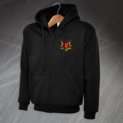 Retro Nottm Forest 1970 Embroiderd Full Zip Hoodie