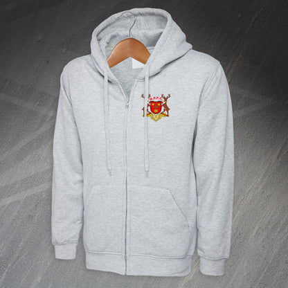 Retro Nottm Forest 1970 Embroiderd Full Zip Hoodie