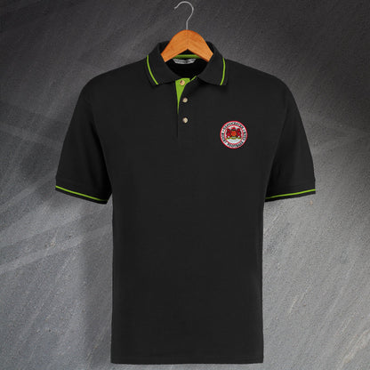 Retro Gloucester RFC Embroidered Contrast Polo Shirt