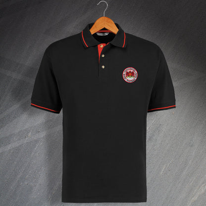 Retro Gloucester RFC Embroidered Contrast Polo Shirt
