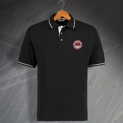 Retro Gloucester RFC Embroidered Contrast Polo Shirt