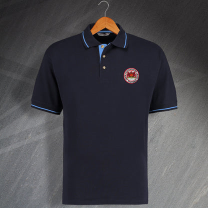 Retro Gloucester RFC Embroidered Contrast Polo Shirt