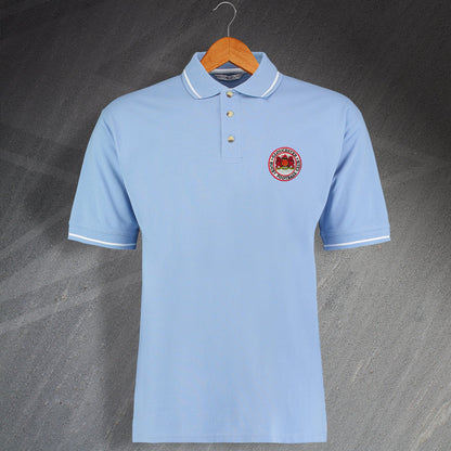 Retro Gloucester RFC Embroidered Contrast Polo Shirt