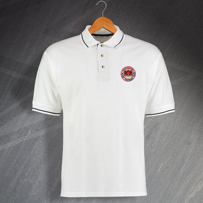 Retro Gloucester RFC Embroidered Contrast Polo Shirt