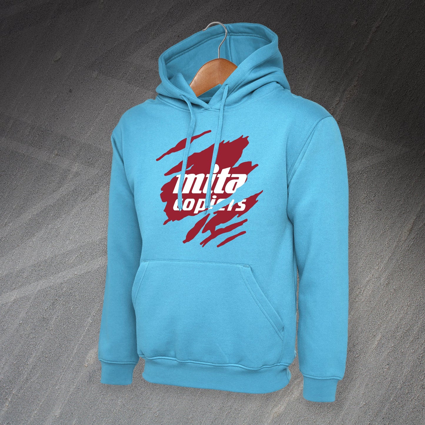 Retro Hearts 1987 Torn Effect Hoodie