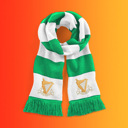 Retro Hibs 1900s Bar Scarf with Embroidered Badge