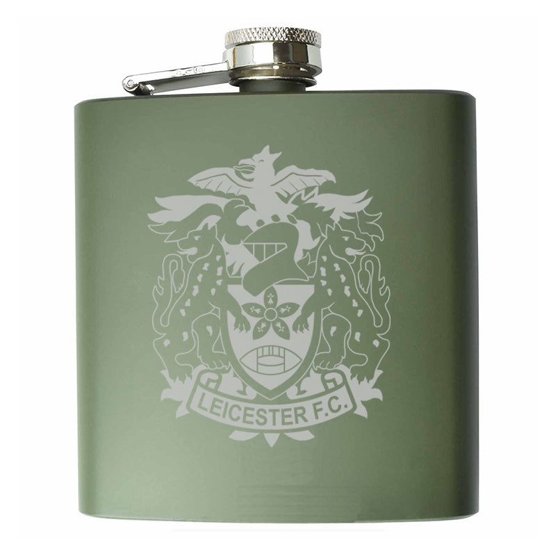 Retro Leicester FC Rugby 1990s Engraved 6oz Hip Flask