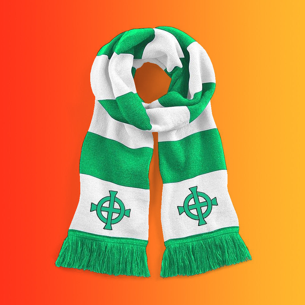 Retro Northern Ireland Bar Scarf with Embroidered Badge