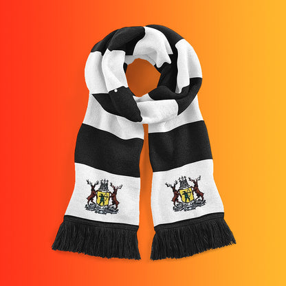 Retro Notts Bar Scarf with Embroidered Badge