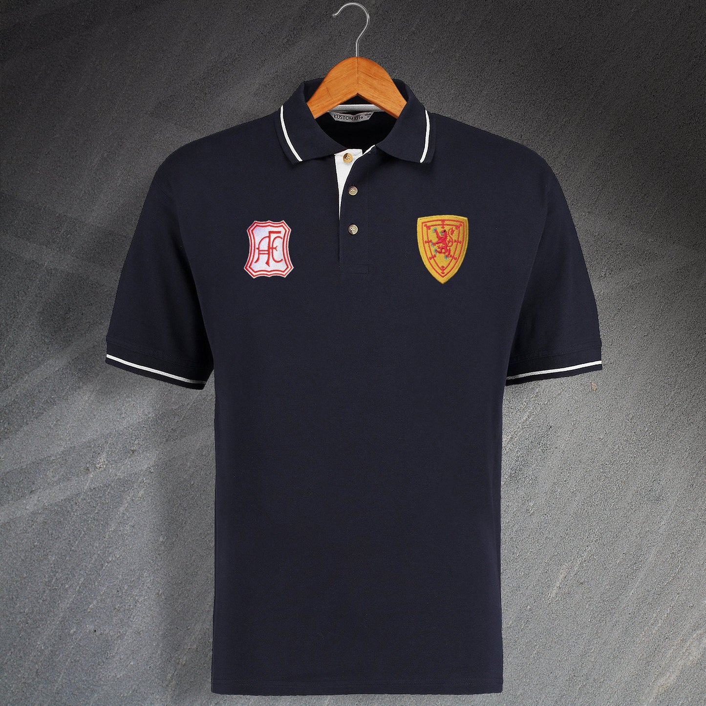 Scotland Retro Contrast Polo Shirt