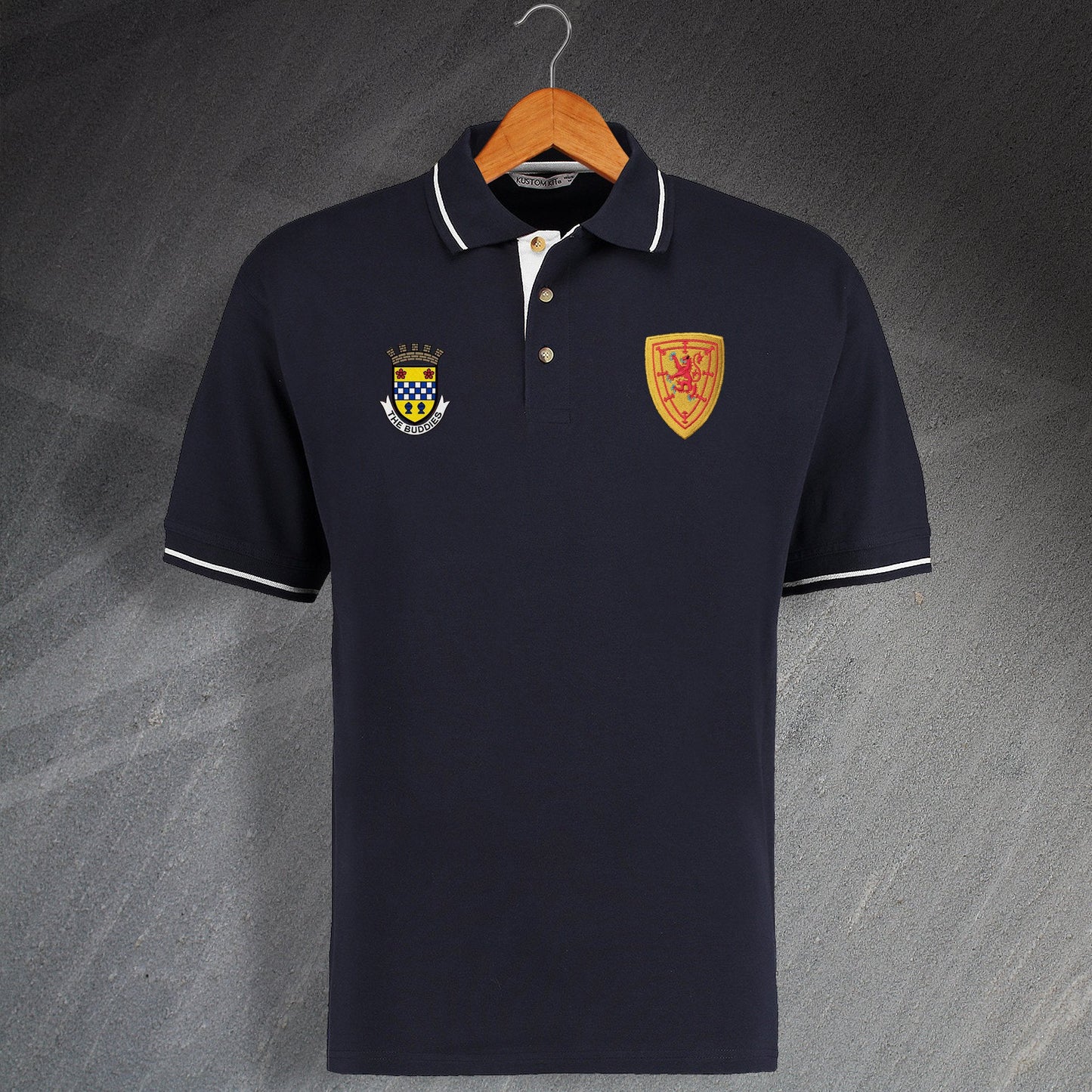 Scotland Retro Contrast Polo Shirt
