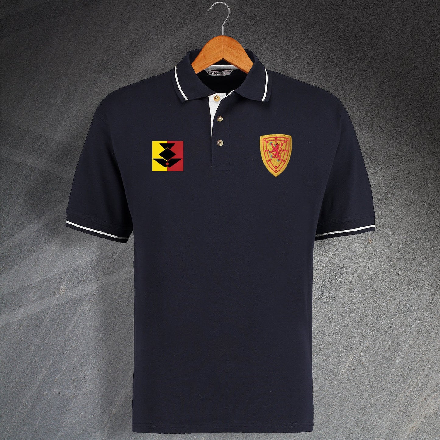 Scotland Retro Contrast Polo Shirt