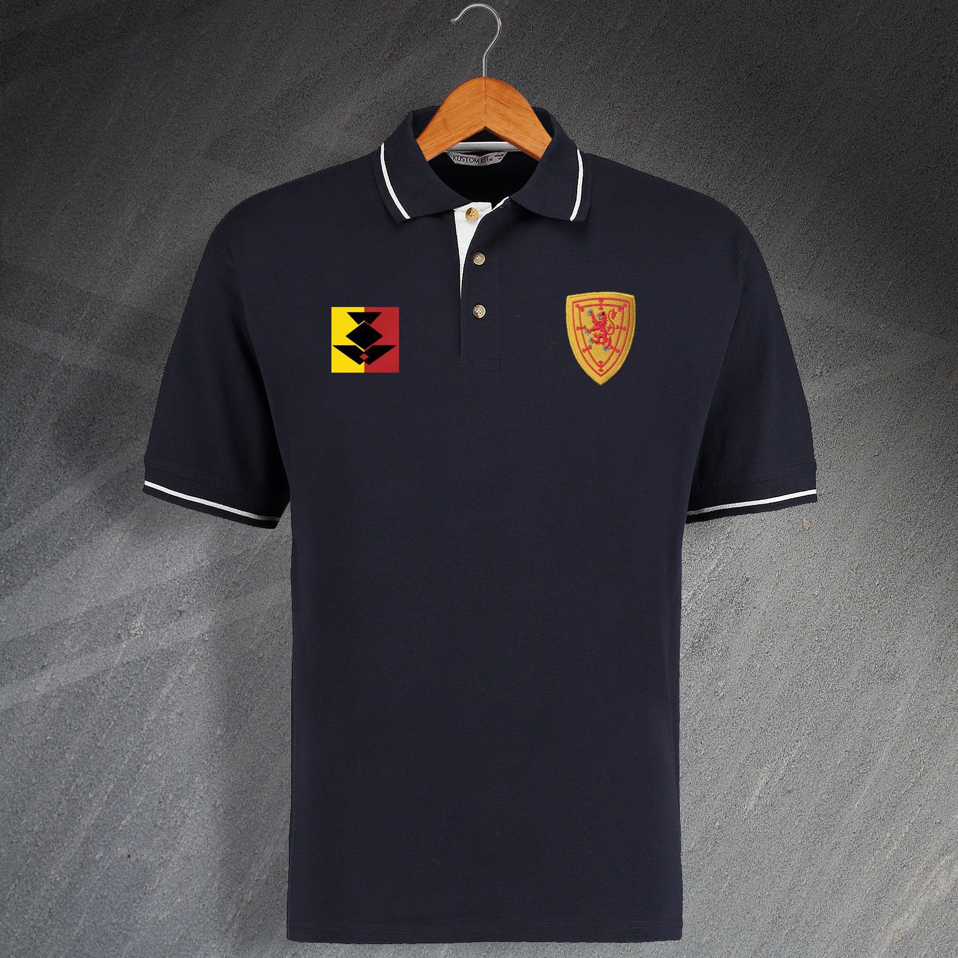 Scotland Retro Contrast Polo Shirt
