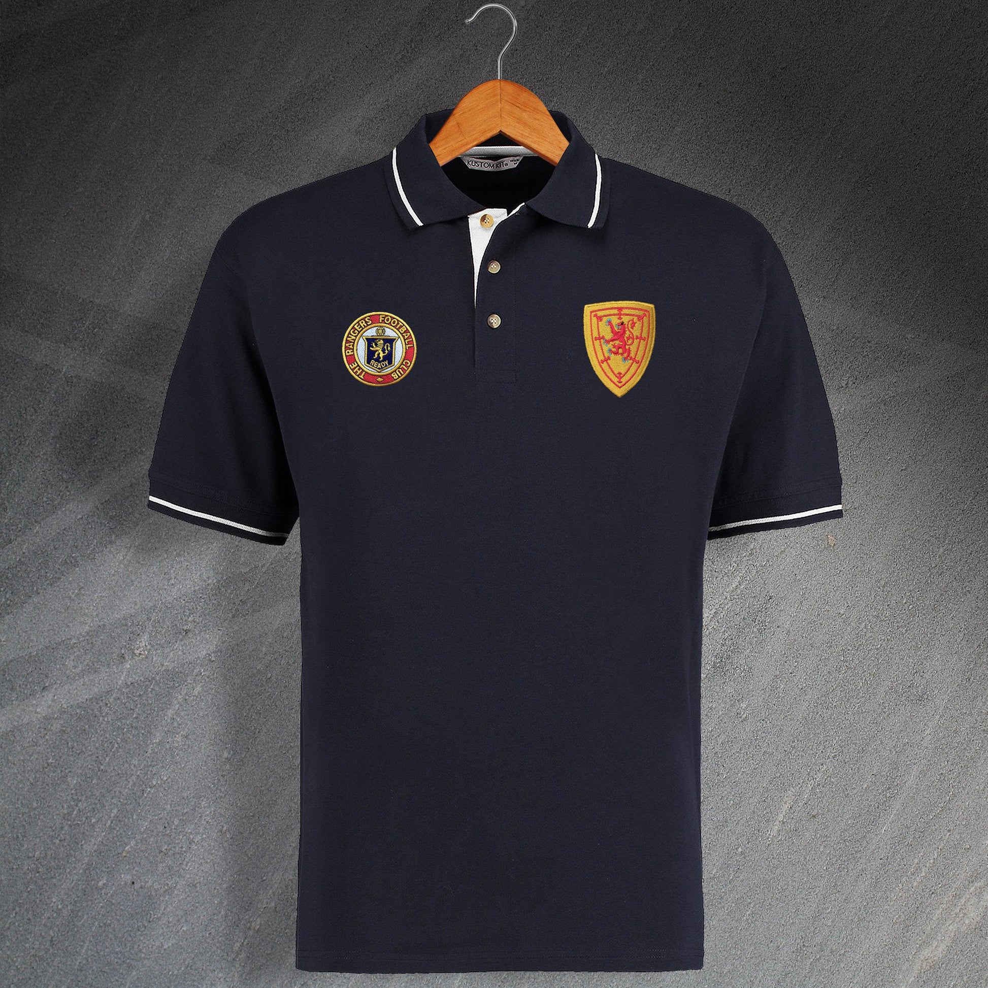 Scotland Retro Contrast Polo Shirt