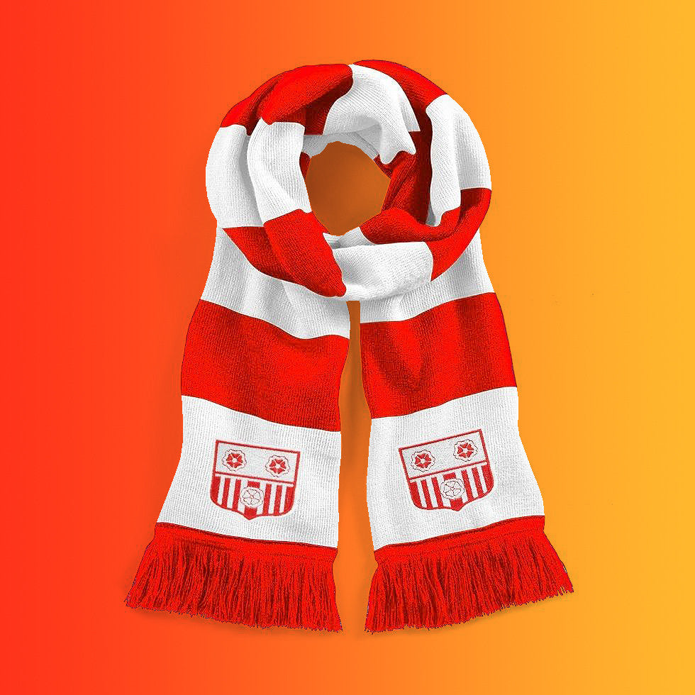 Retro Southampton Bar Scarf with Embroidered Badge