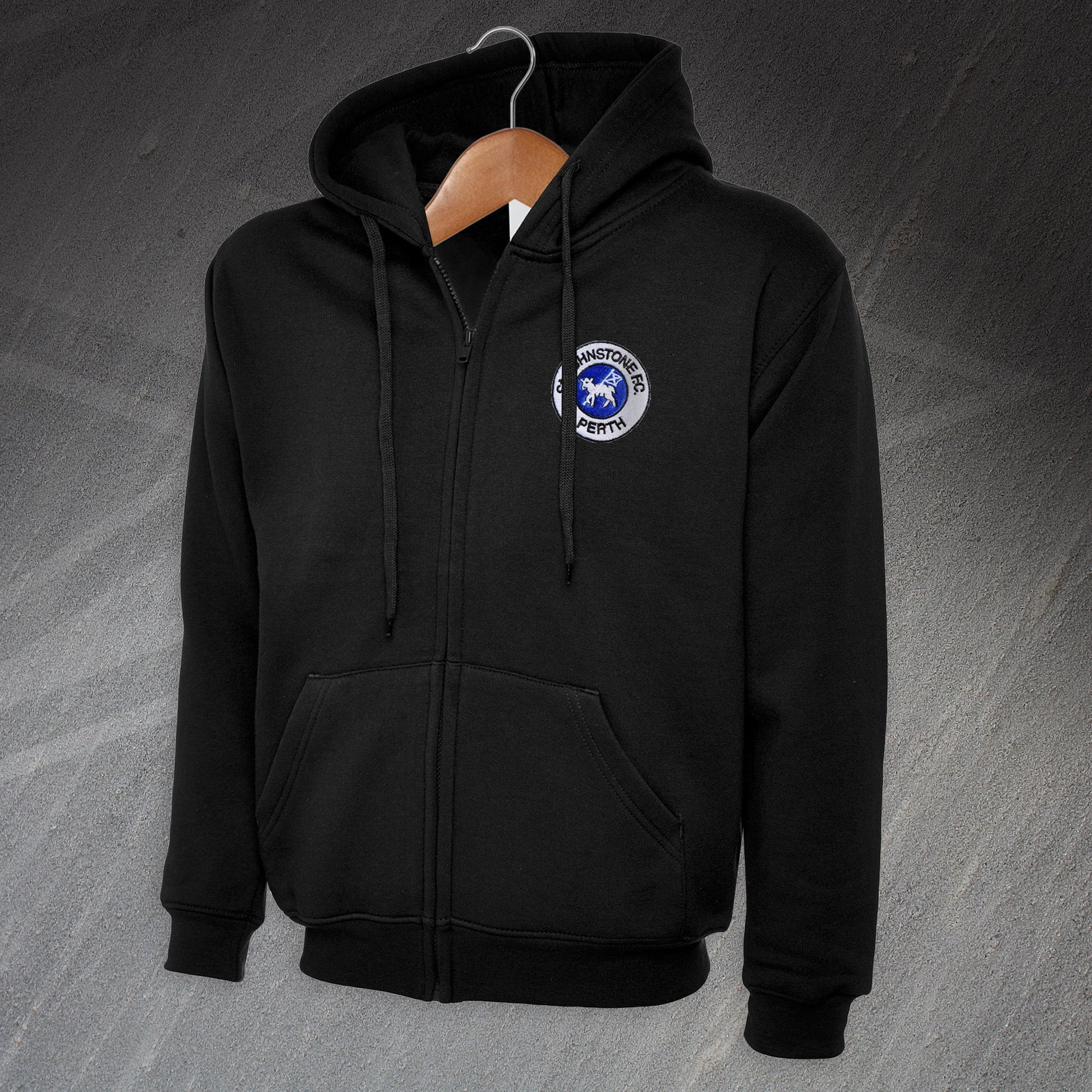 Retro St Johnstone 1980 Embroidered Full Zip Hoodie