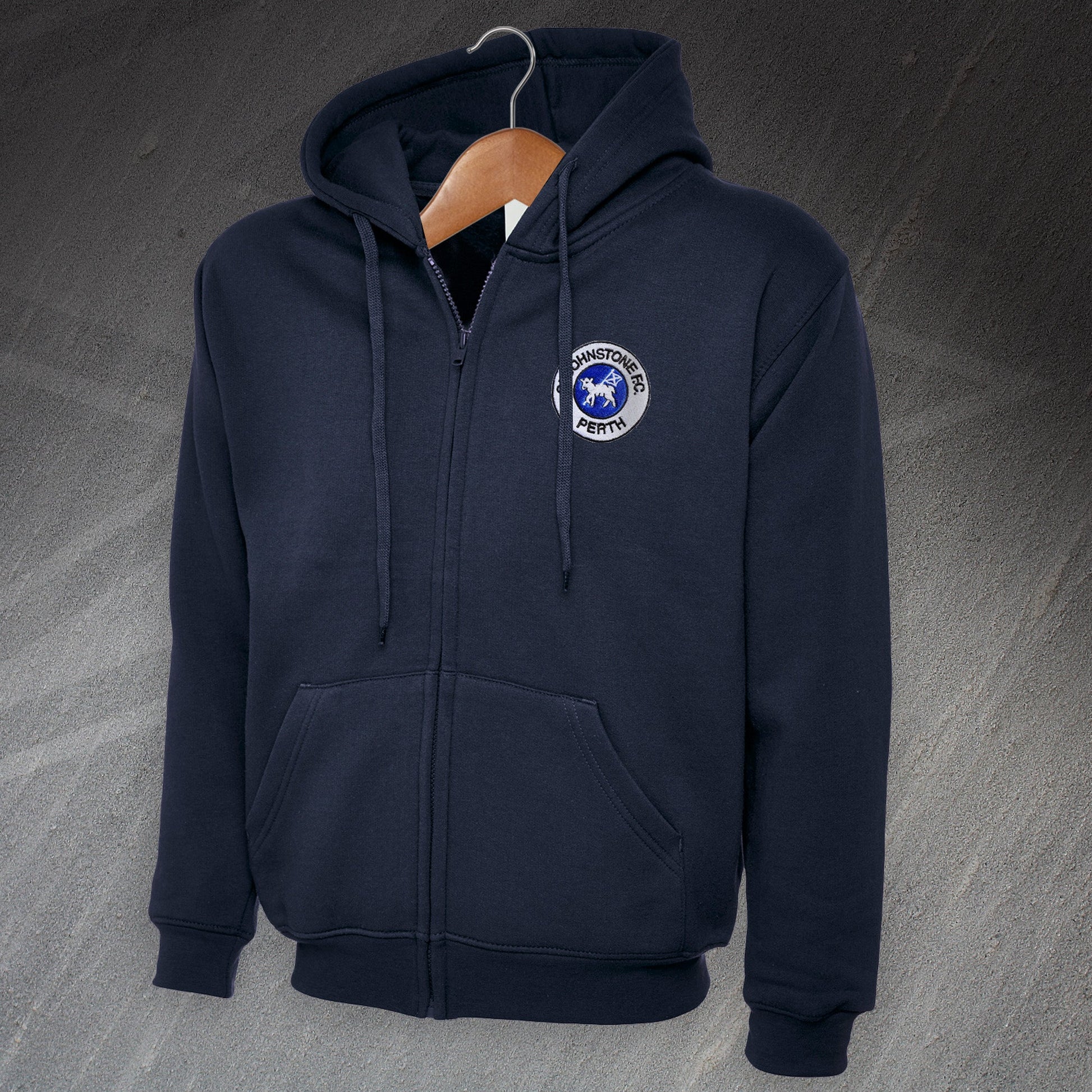 Retro St Johnstone 1980 Embroidered Full Zip Hoodie