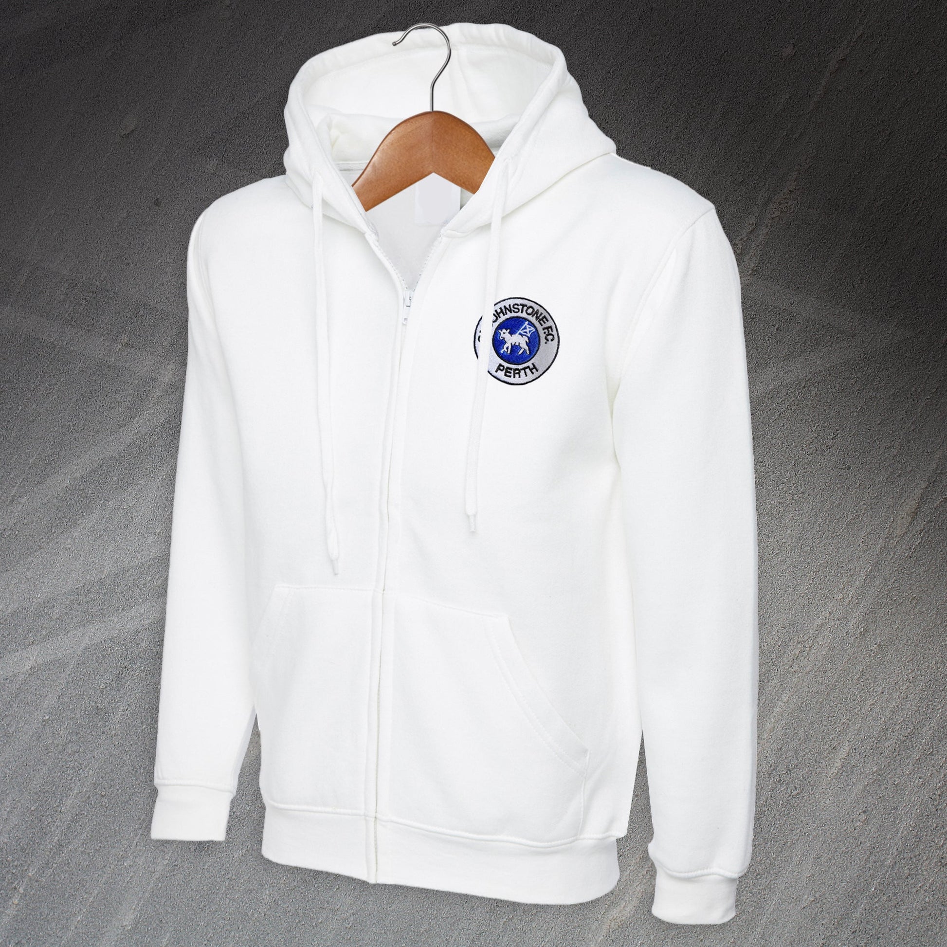 Retro St Johnstone 1980 Embroidered Full Zip Hoodie