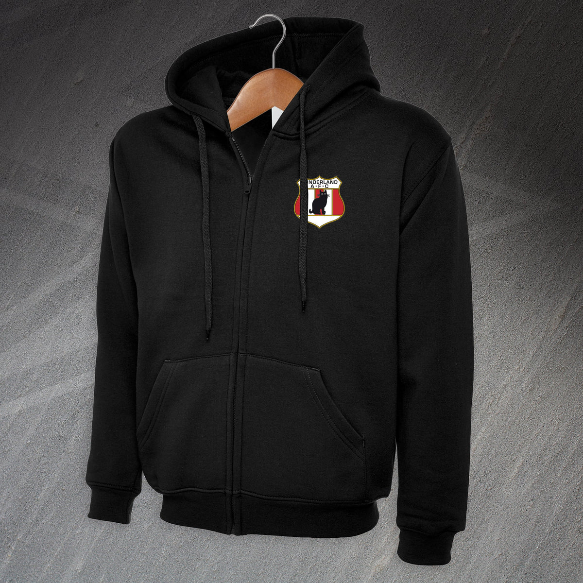 Retro Sunderland 1898 Embroiderd Full Zip Hoodie