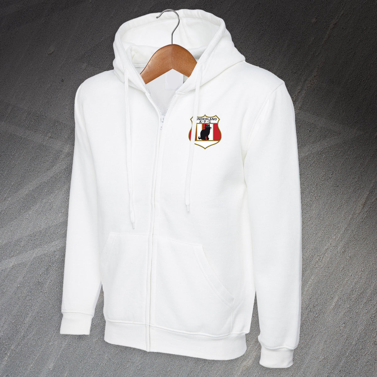 Retro Sunderland 1898 Embroiderd Full Zip Hoodie
