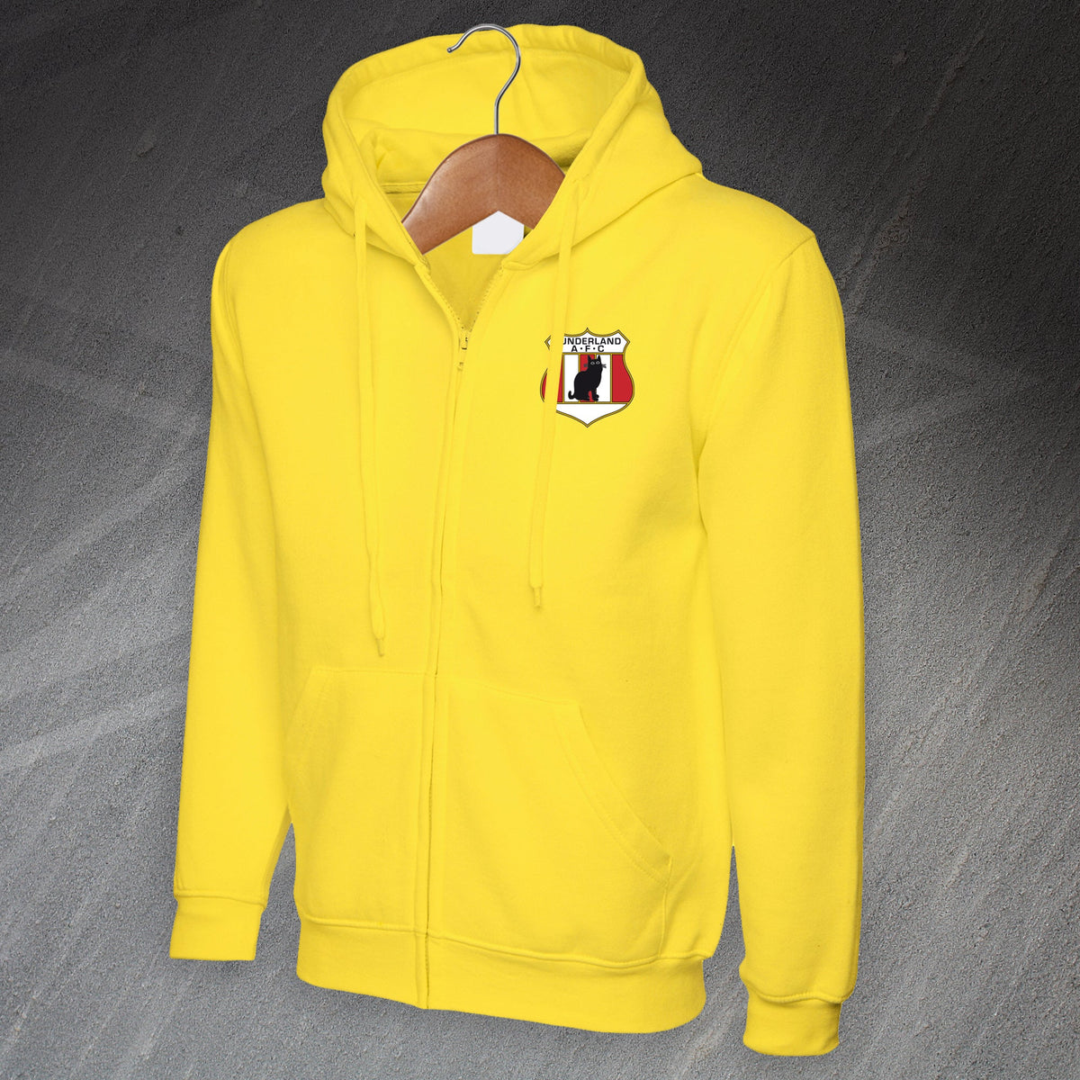 Retro Sunderland 1898 Embroiderd Full Zip Hoodie